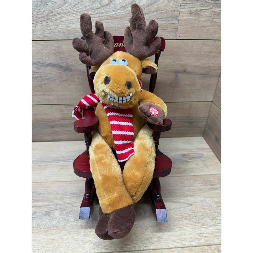 Dan Dee Rocking Chair Singing Grandma Got Run Over by a Reindeer Plush Tested